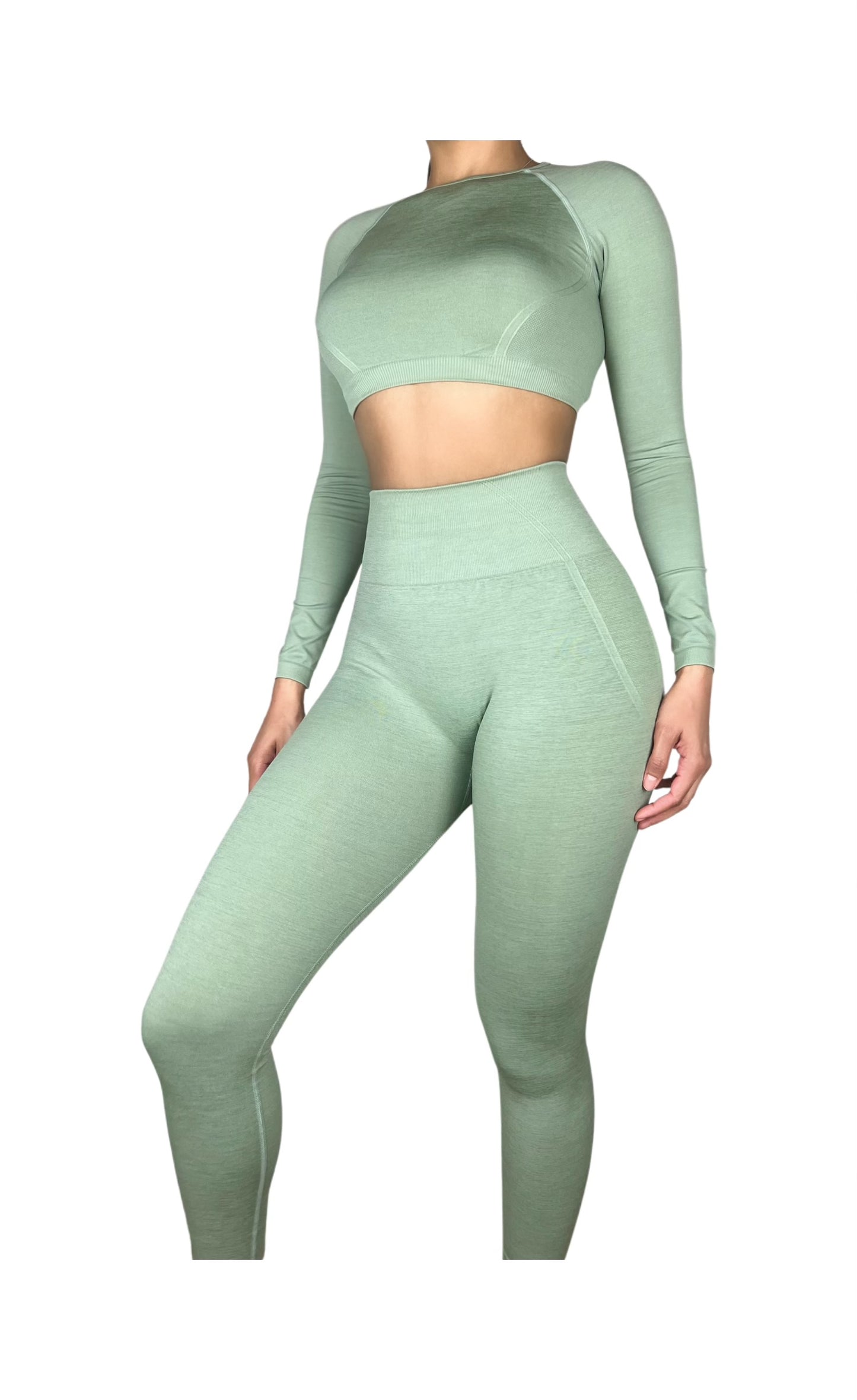 SAGE GREEN ABSTRACT LEGGINGS