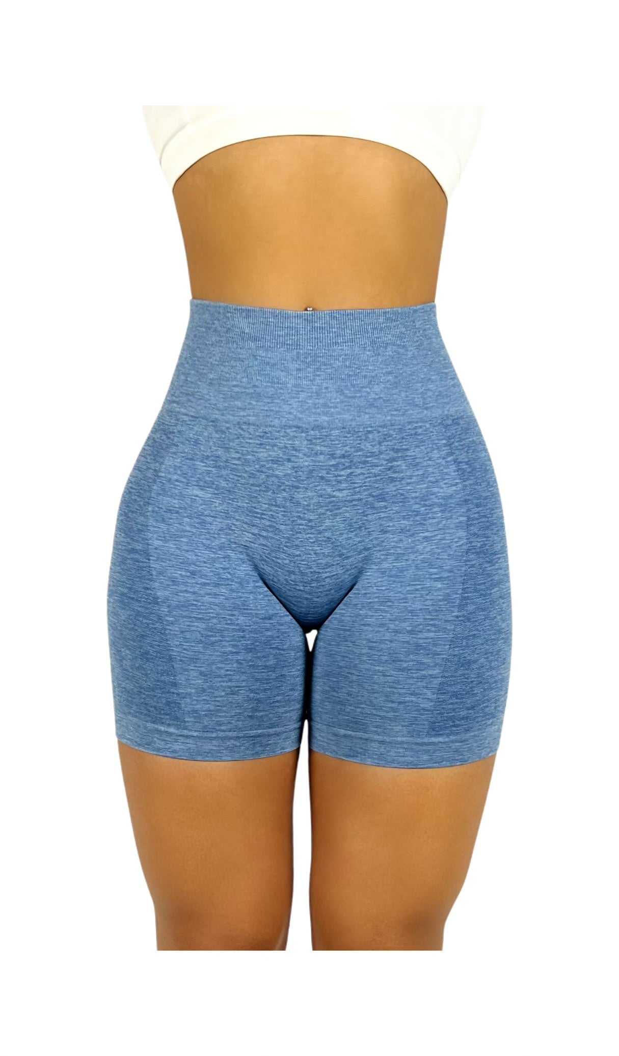 WASHED BLUE SCULPTING SHORTS