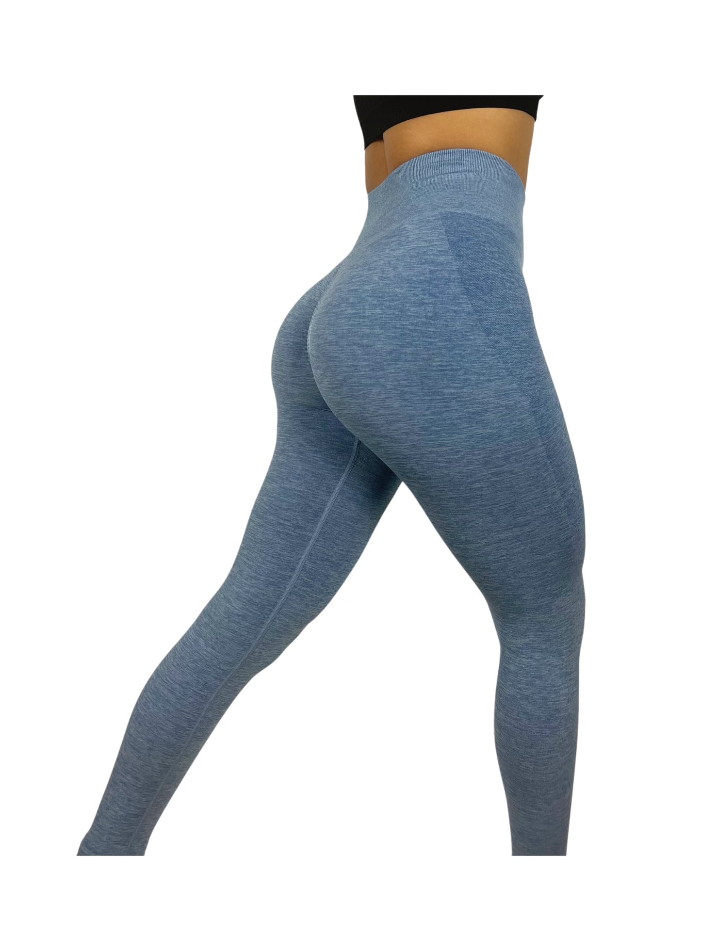 WASHED BLUE SCULPTING LEGGINGS