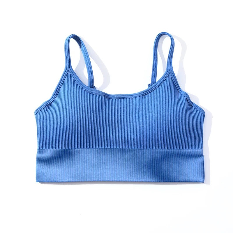 OCEAN BLUE RIBBED BRA