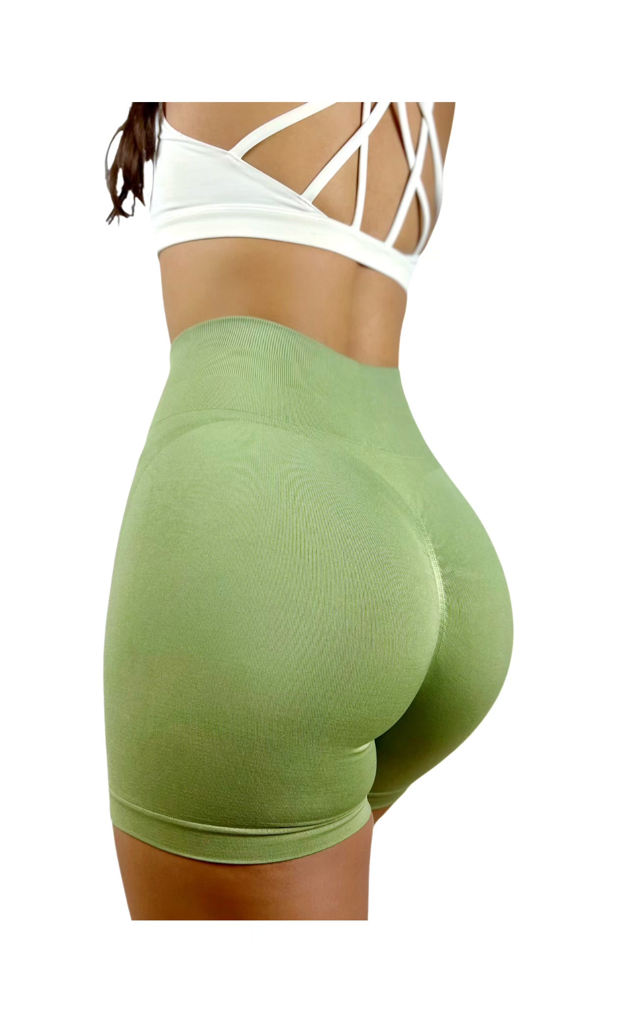 LIGHT GREEN SCULPTING SHORTS