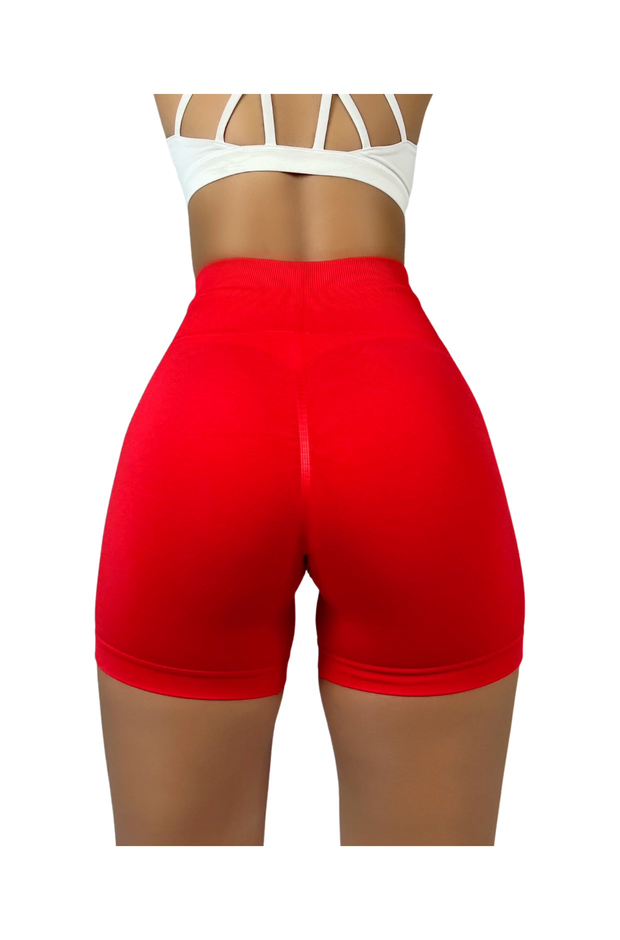 RED SCULPTING SHORTS