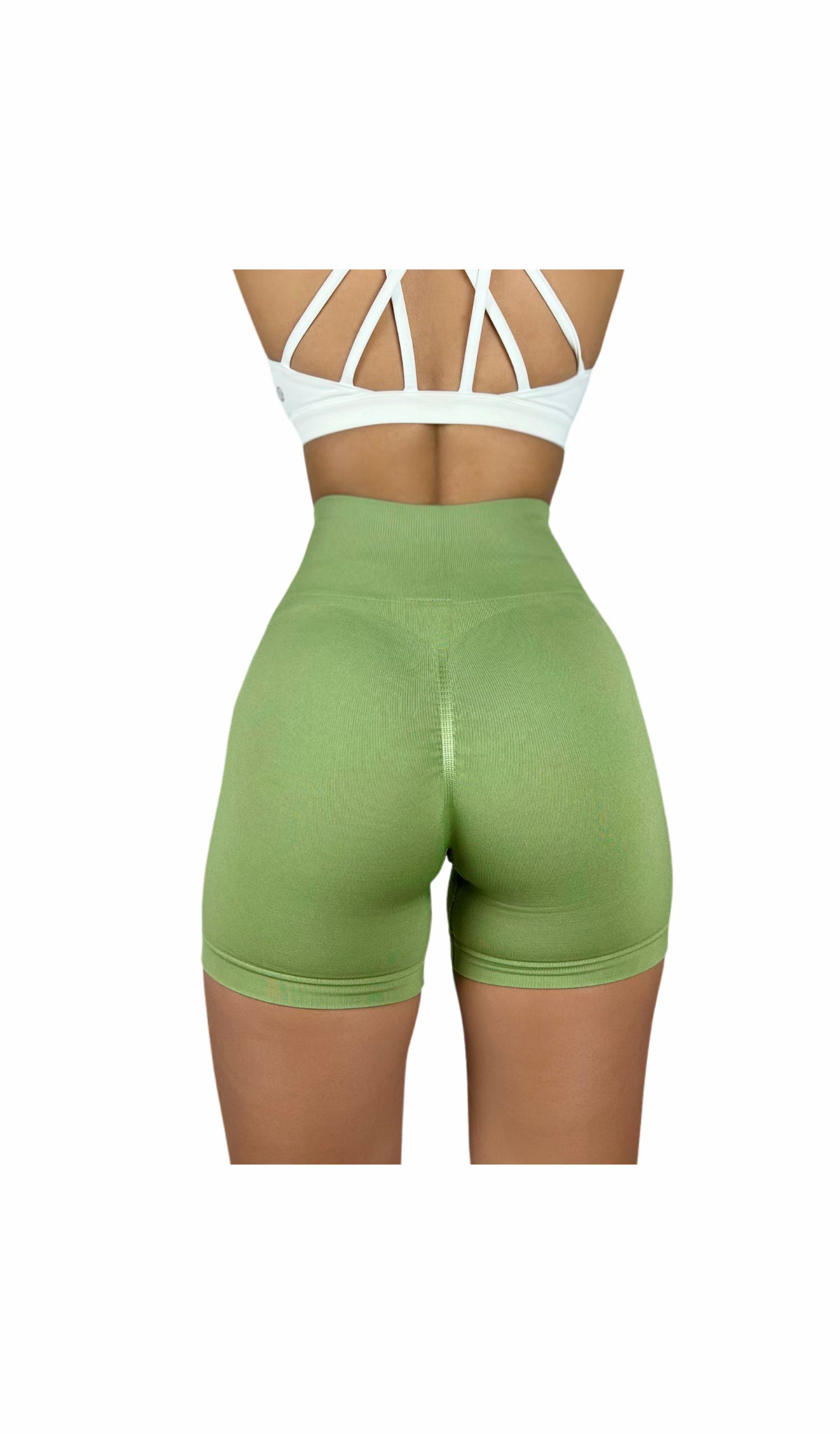 LIGHT GREEN SCULPTING SHORTS