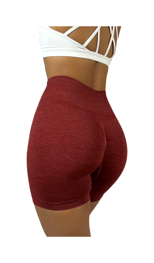 WINE RED SCULPTING SHORTS