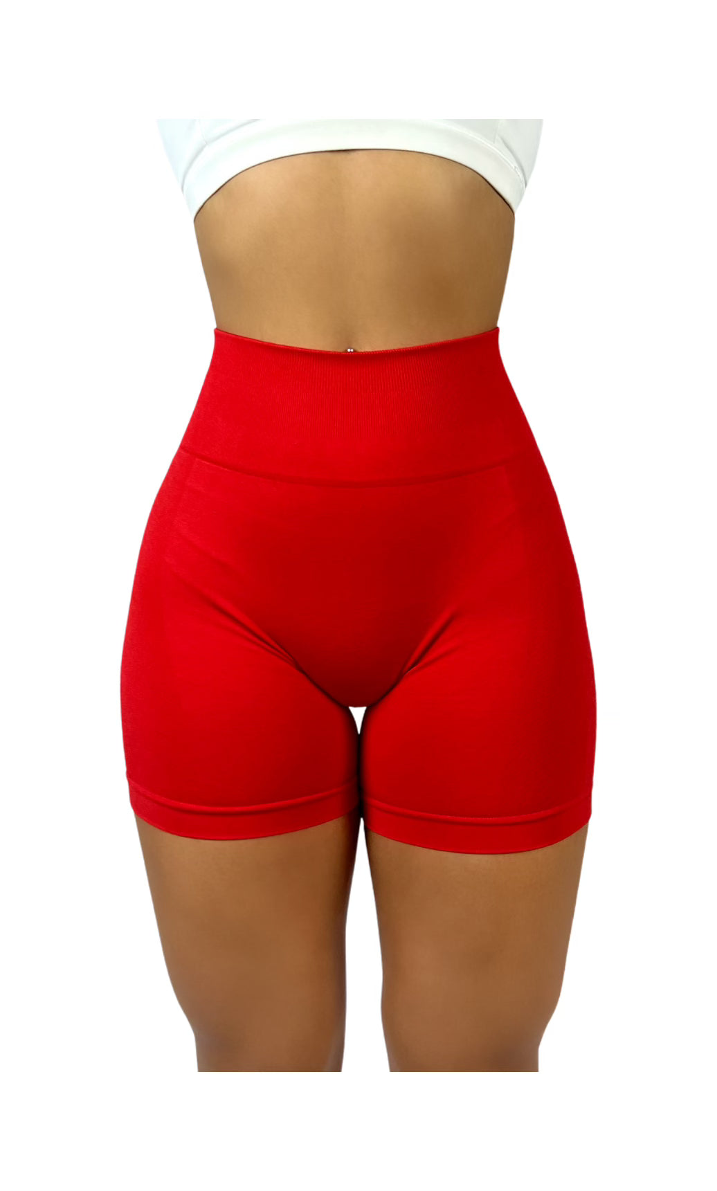 RED SCULPTING SHORTS